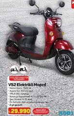 VOLTA VS2 ELEKTRİKLİ MOPED MOTOSİKLET fiyat ve kampanya bilgisi